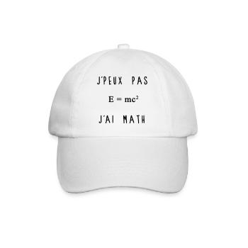 J'peux Pas J'ai Math Humour - Casquette classique - blanc/blanc - Devant