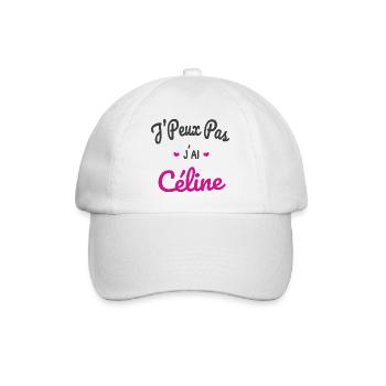 J’peux pas j’ai Céline - Humour Fans Musique Pop - Casquette classique - blanc/blanc - Devant