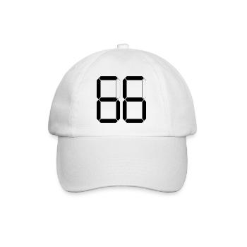 NUMMER 66 Sechsundsechzig Geschenk Digital - Baseballkappe - Weiß/Weiß - Vorne
