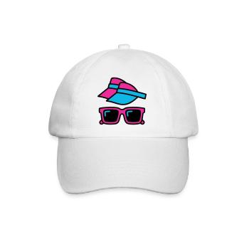 80s Sun Visor Glasses Set - Baseball Cap - white/white - Front