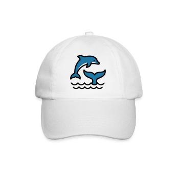 Vagues de dauphins Silhouette de la mer - Casquette classique - blanc/blanc - Devant