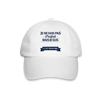 Je Ne Suis Pas Parfait Mais Je Suis Et C Est Pr... - Casquette classique - blanc/blanc - Devant