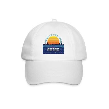 Retro-Sonnenuntergang der 1990er Jahre - Baseballkappe - Weiß/Weiß - Vorne