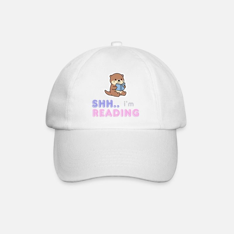 Otter Reading Buddy - Baseball Cap - white/white