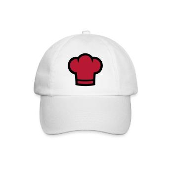 Chef's Hat Baker Pastry Chef Pizzeria Logo Gastro - Baseball Cap - white/white - Front