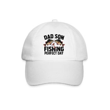 Papa et fils à la pêche ensemble – Journée parfaite - Casquette classique - blanc/blanc - Devant