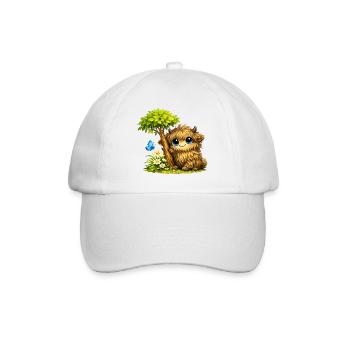 Un doux bœuf poilu sur la prairie fleurie - Casquette classique - blanc/blanc - Devant