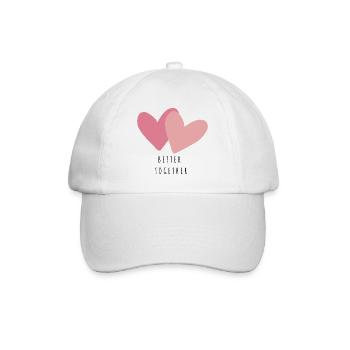 Double Cœurs Pastel Mieux ensemble amitié - Casquette classique - blanc/blanc - Devant