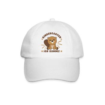 Kindergarten Ich Komme Kindergartenkind Biber - Baseballkappe - Weiß/Weiß - Vorne