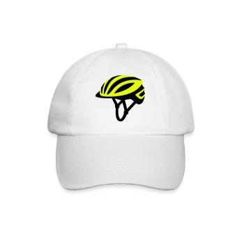 Yellow Bicycle Helmet Graphic - Baseball Cap - white/white - Front
