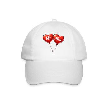 Couples Ballons Cœur Monsieur Madame Design - Casquette classique - blanc/blanc - Devant