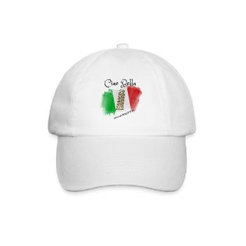 Leaning Tower on Italian Flag Brush - Baseball Cap - white/white - Front