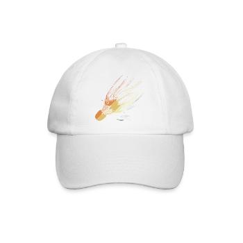 Retro Shuttlecock Line Art - Baseball Cap - white/white - Front