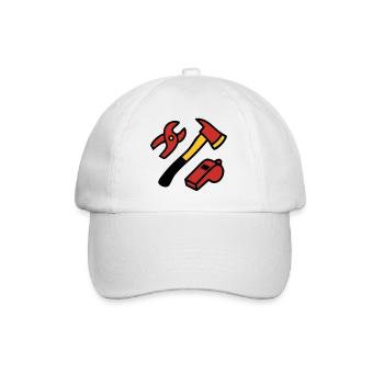 Feuerwehr Werkzeug Grafik - Baseballkappe - Weiß/Weiß - Vorne
