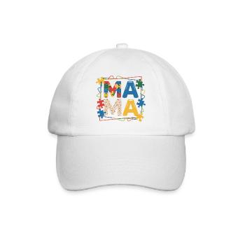 Partie du puzzle MAMA Autisme Cœur Pièces colorées du puzzle - Casquette classique - blanc/blanc - Devant