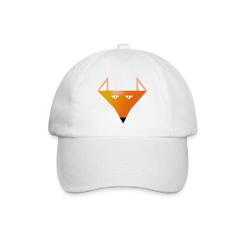Geometrischer Fuchskopf Print - Baseballkappe - Weiß/Weiß - Vorne