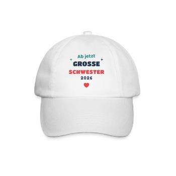 Einschulung 2026 Schwester - Schulkind Geschenk Sc - Baseballkappe - Weiß/Weiß - Vorne