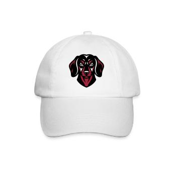 Schwarzer Dackel Logo - Baseballkappe - Weiß/Weiß - Vorne
