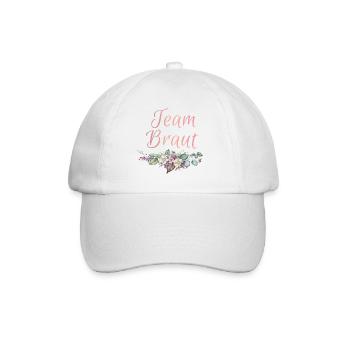 Team Braut Ringe Blumen JGA Junggesellenabschied - Baseballkappe - Weiß/Weiß - Vorne