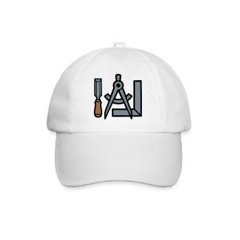 Tischler Werkzeuge Grafik - Baseballkappe - Weiß/Weiß - Vorne