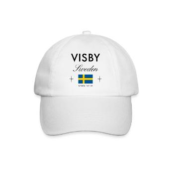 Visby, Suède, Coordonnées Souvenir de voyage - Casquette classique - blanc/blanc - Devant