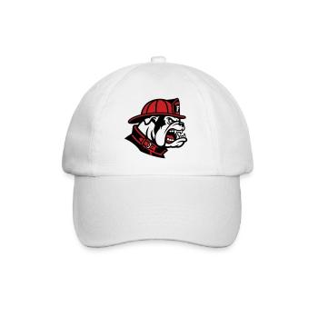 Feuerwehr Bulldogge Maskottchen - Baseballkappe - Weiß/Weiß - Vorne