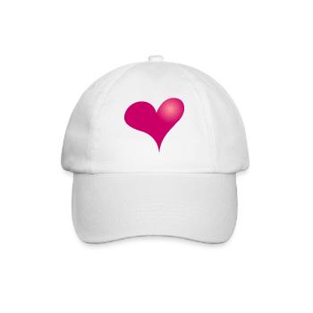 Heart II, Full Color Tee Design - Baseball Cap - white/white - Front