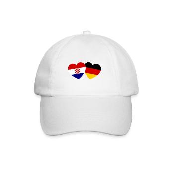 Croatian and German hearts - Baseball Cap - white/white - Front