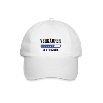 Ausbildung Verkäufer 3. Lehrjahr Verkauf Lehre - Baseballkappe - Weiß/Weiß - Vorne