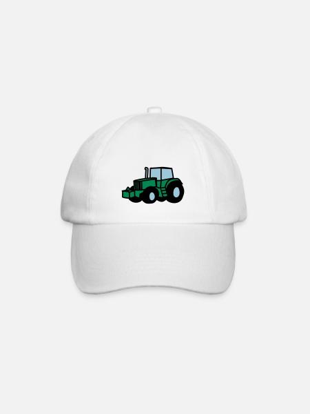 Traktor - Baseballkappe - Weiß/Weiß