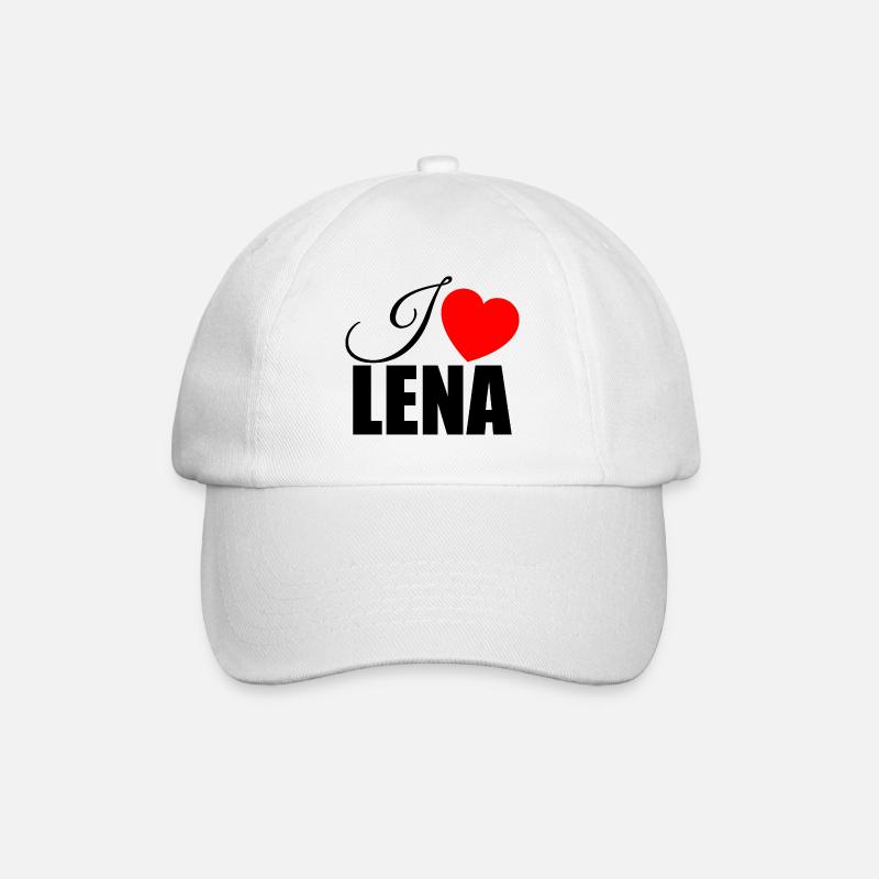 I love Lena - Baseballkappe - Weiß/Weiß