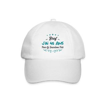 bref j'ai un 45 ans pour la deuxième fois - Casquette classique - blanc/blanc - Devant