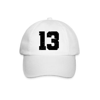 Cool Number 13 - 13 Years Old 13th Birthday Gift - Baseball Cap - white/white - Front