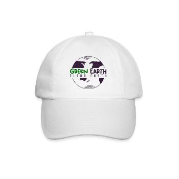 Grüne Erde, Klare Erde - Baseballkappe - Weiß/Weiß - Vorne