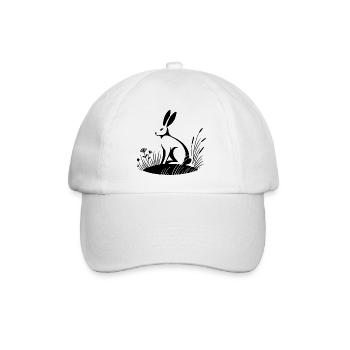 Hase - Baseballkappe - Weiß/Weiß - Vorne