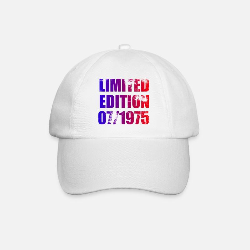 50. Geburtstag Limited Edition 07/1975 - Baseballkappe - Weiß/Weiß