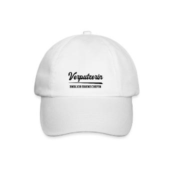 Verputzerin Chefin Unternehmerin Selbstständig - Baseballkappe - Weiß/Weiß - Vorne