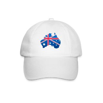 Australische Flagge in Form des Kontinents - Baseballkappe - Weiß/Weiß - Vorne