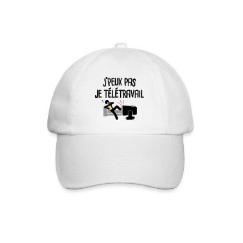 J'peux pas je télétravail - Casquette classique - blanc/blanc - Devant