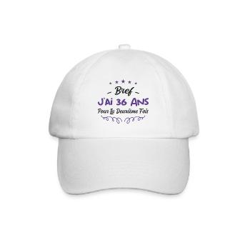 Bref J'AI 36 ANS - Casquette classique - blanc/blanc - Devant
