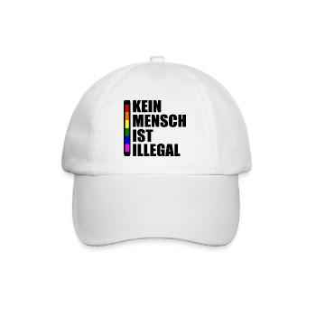 Kein mensch ist illegal - Baseballkappe - Weiß/Weiß - Vorne
