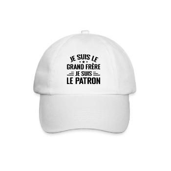 Je Suis Le Grand Frère Je Suis Le Patron Humour - Casquette classique - blanc/blanc - Devant