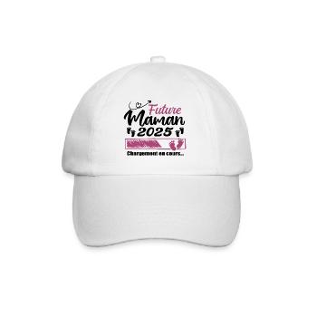 Future Maman 2025 Chargement En Cours - Cadeau - Casquette classique - blanc/blanc - Devant