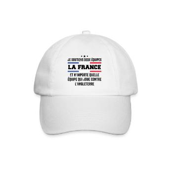 Je Soutiens Deux Équipes la France ... - Casquette classique - blanc/blanc - Devant