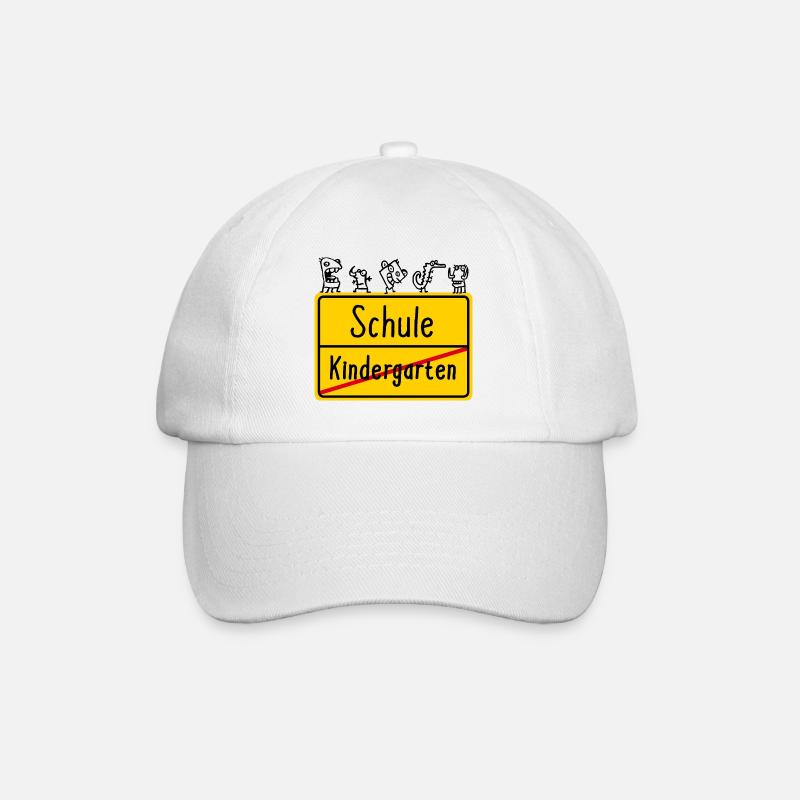 Einschulung Schulanfang Schule Kindergarten Schild - Baseballkappe - Weiß/Weiß