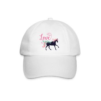 I love horse - J'aime les chevaux - Casquette classique - blanc/blanc - Devant