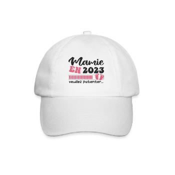 Mamie en 2023 | Cadeau future mamie 2023 Cadeau - Casquette classique - blanc/blanc - Devant