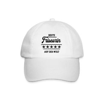 Beste Friseurin Weltbeste Frisörin Haar Friseuse - Baseballkappe - Weiß/Weiß - Vorne