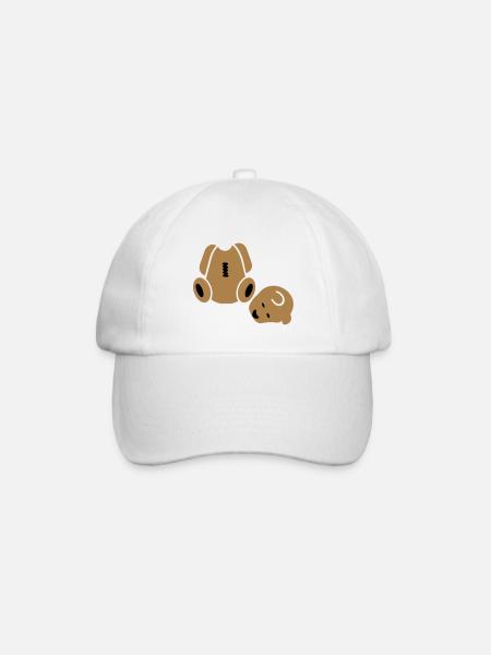 Decapitato Teddnär / Orsacchiotto senza testa (2c) - Cappello con visiera - bianco/bianco