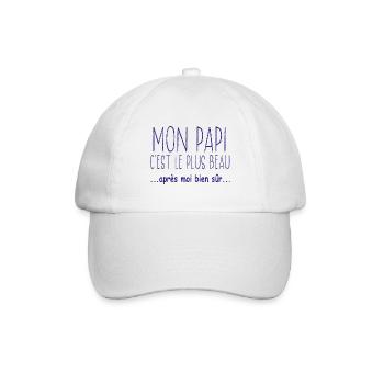 Mon papi c'est le plus beau après moi bien sûr - Casquette classique - blanc/blanc - Devant